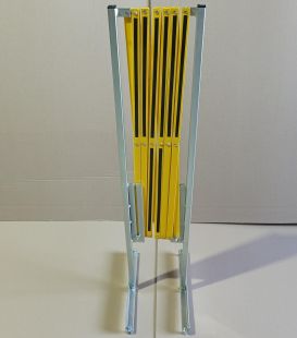 Bariera harmonijkowa nożycowa | zapora drogowa rozsuwana, żółto-czarna